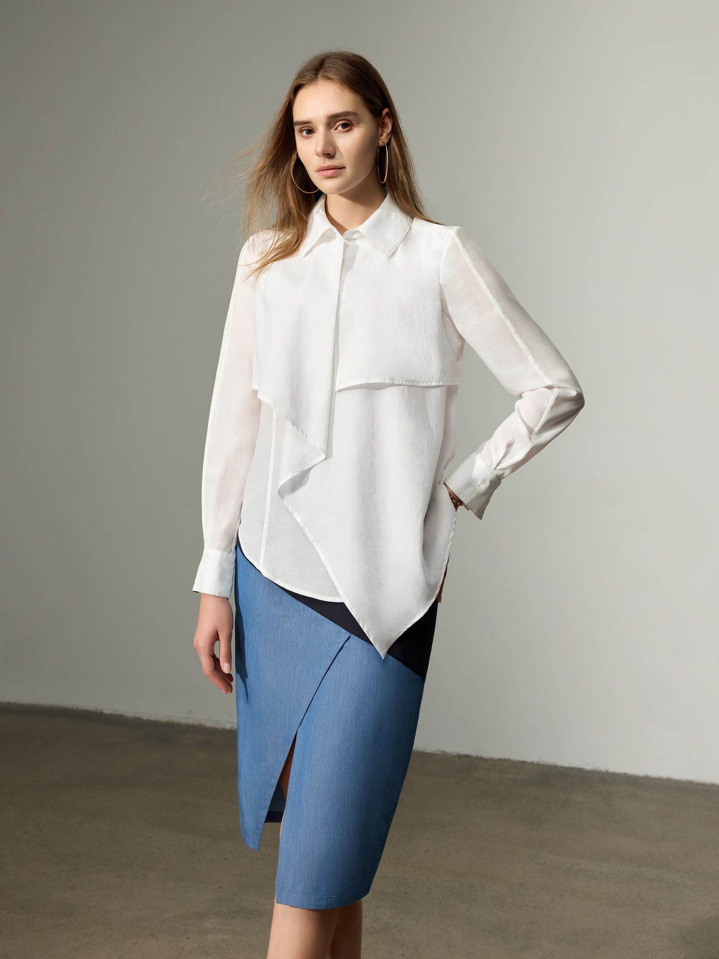 Draped Front Shirt(Pre-Sale)