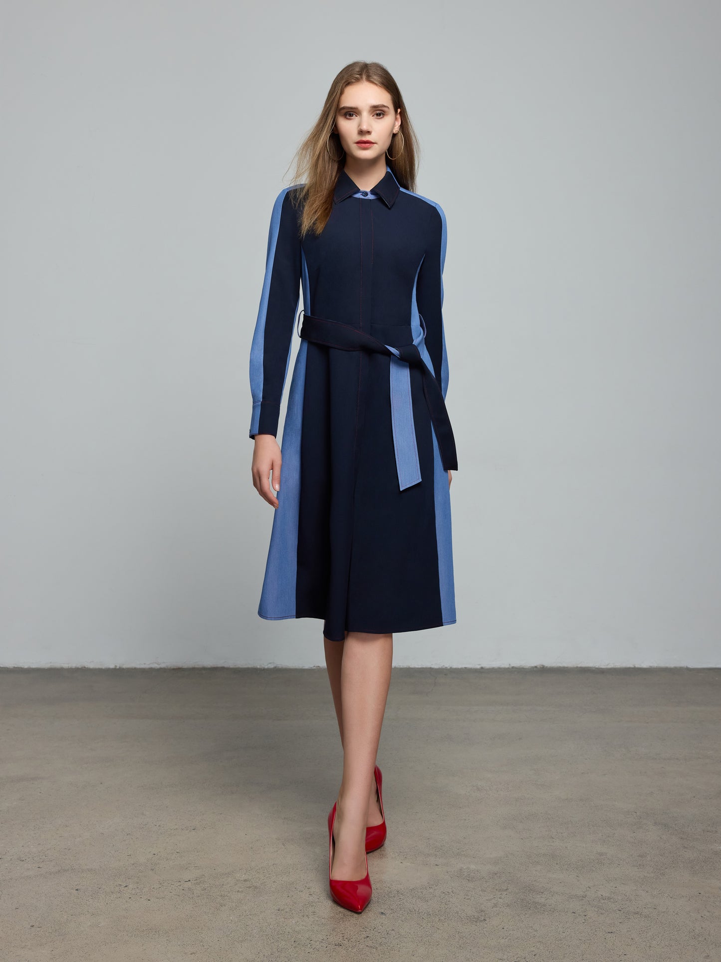 Tonal blocked Contrariety Dress(Pre-Sale)