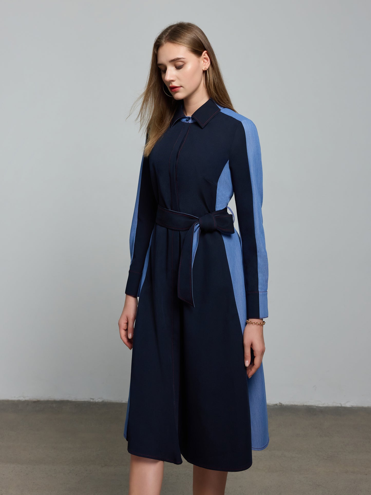 Tonal blocked Contrariety Dress(Pre-Sale)
