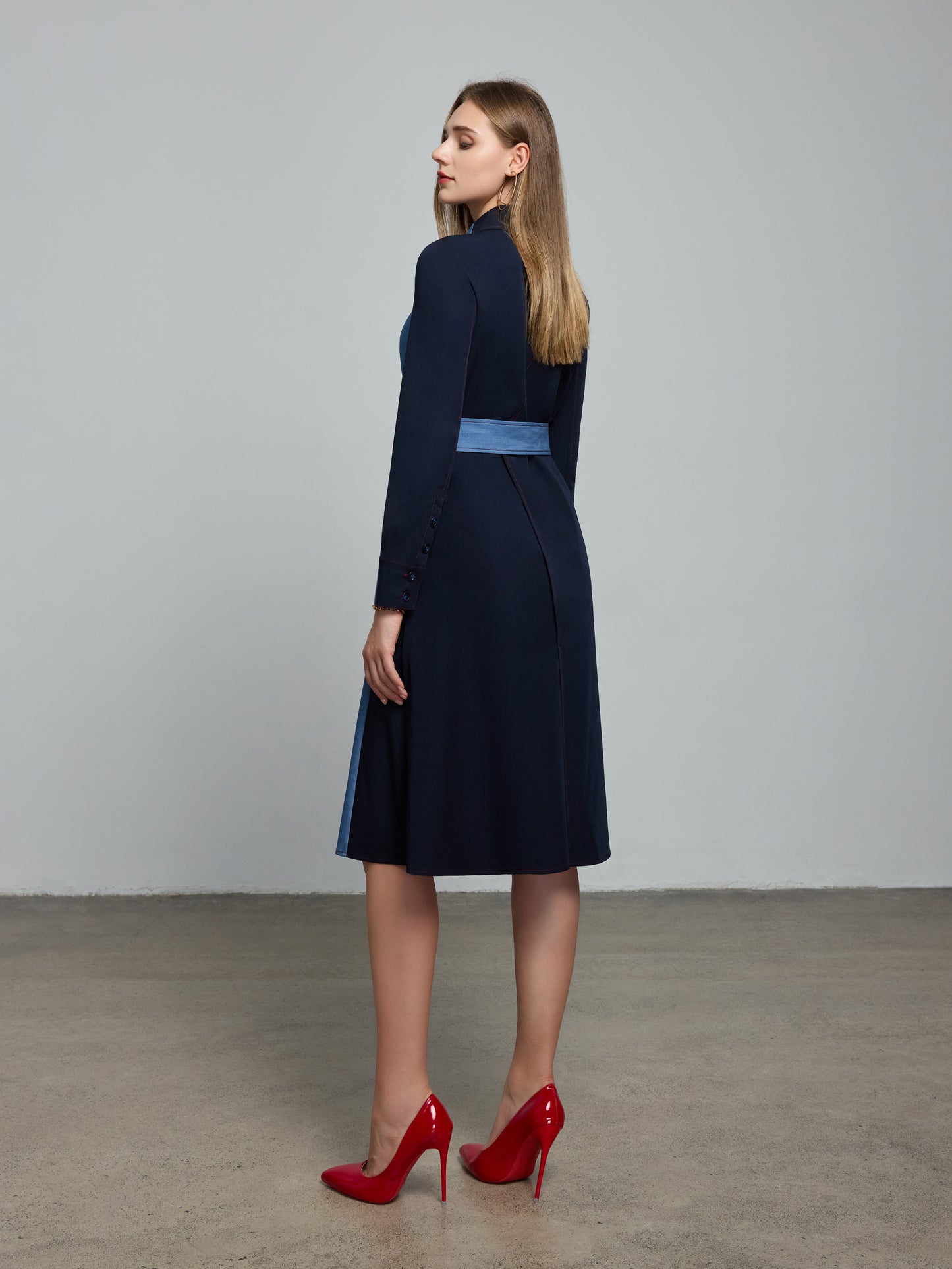 Tonal blocked Contrariety Dress(Pre-Sale)