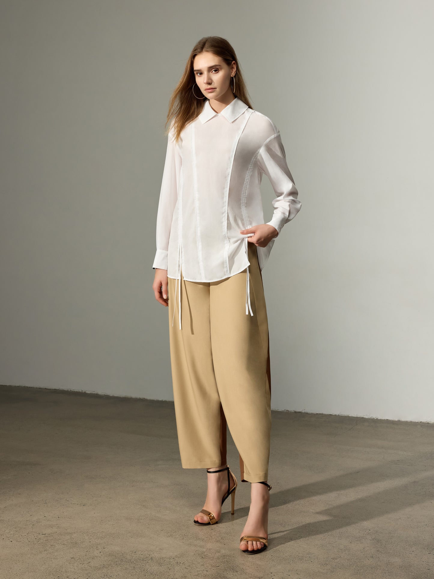 Color Blocked Barrel Pants（Pre-Sale）