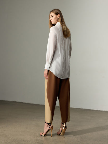 Color Blocked Barrel Pants（Pre-Sale）