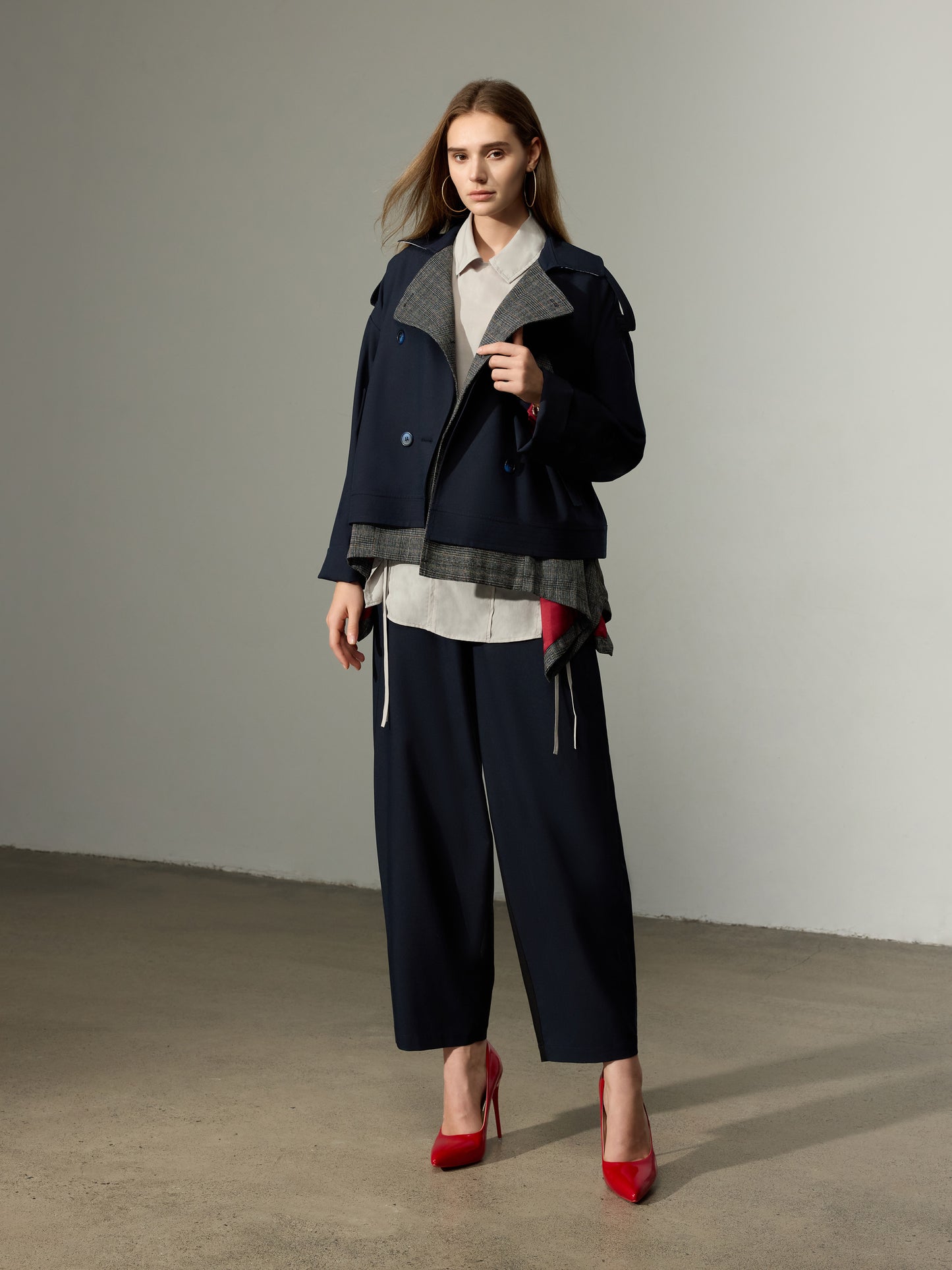 Color Blocked Barrel Pants（Pre-Sale）